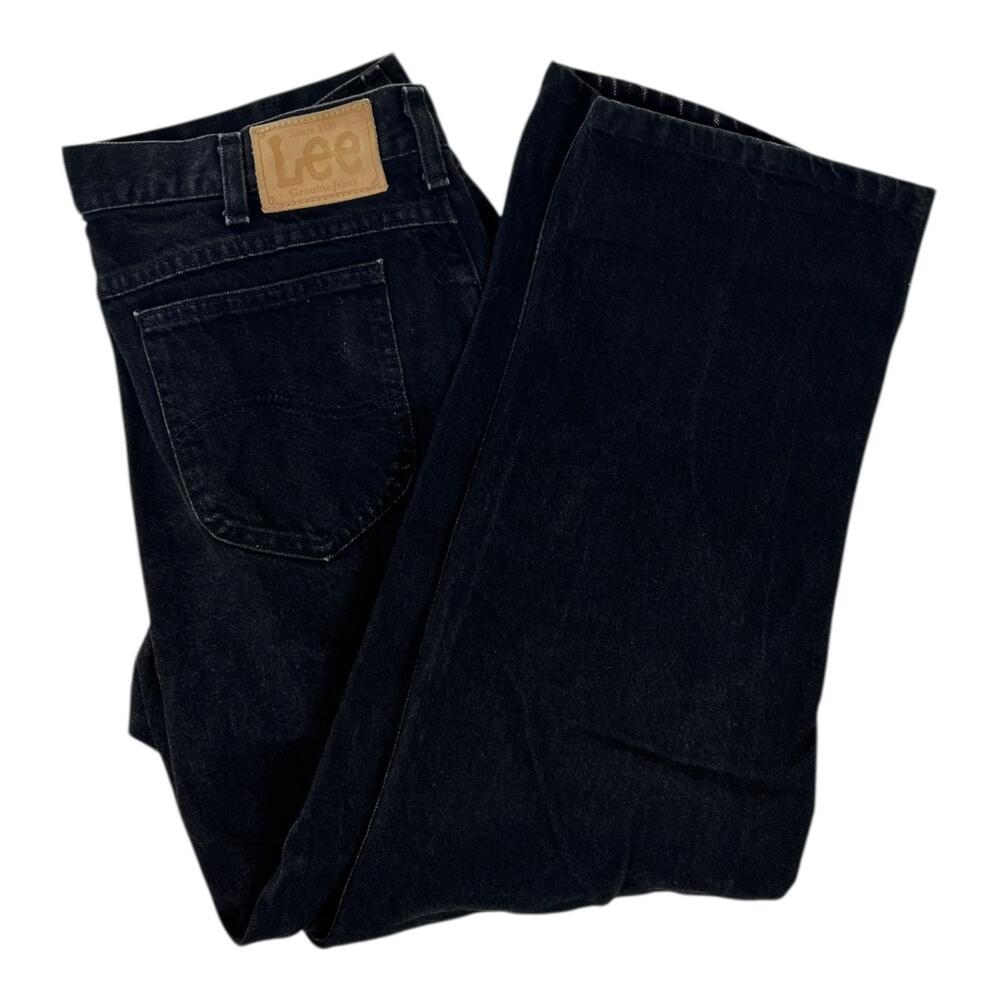 Vintage Lee Jeans Mens 38x30 Black Regular Fit Straight Leg Denim USA 90s